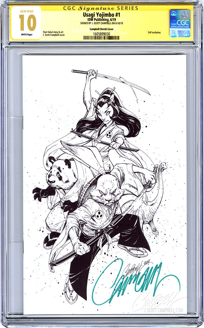 CGC **10** SS Usagi Yojimbo #1 cover B J. Scott Campbell