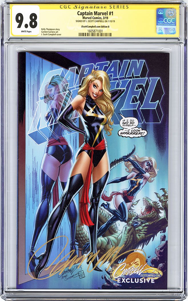CGC 9.8 SS Captain Marvel #1 JSC cover B