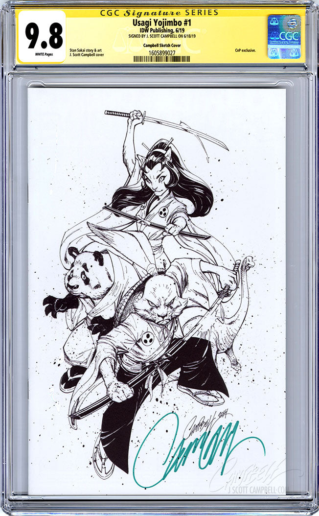 CGC 9.8 SS Usagi Yojimbo #1 cover B J. Scott Campbell