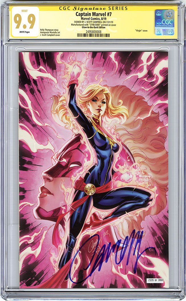 CGC **9.9** SS Captain Marvel #7 SDCC 2019 Exclusive 'glow' JSC