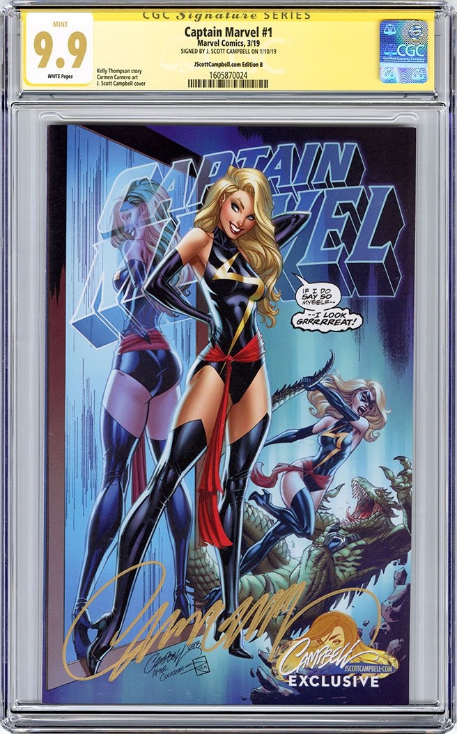 CGC **9.9** SS Captain Marvel #1 JSC cover B