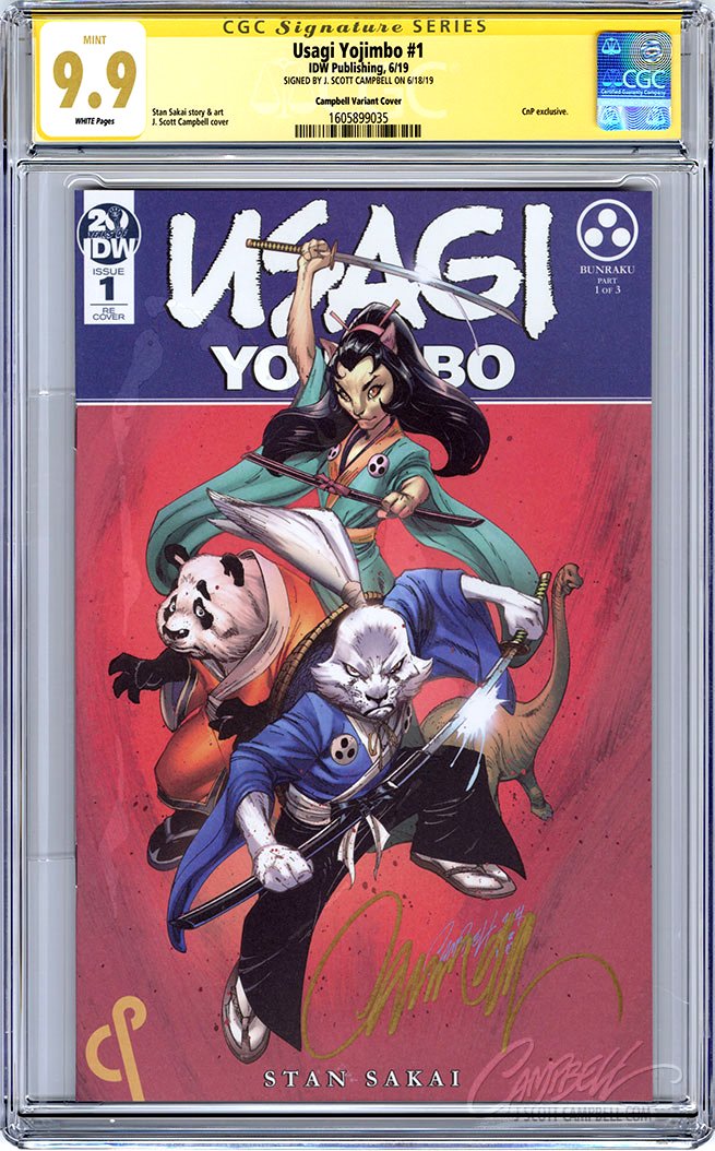 CGC **9.9** SS Usagi Yojimbo #1 cover A J. Scott Campbell