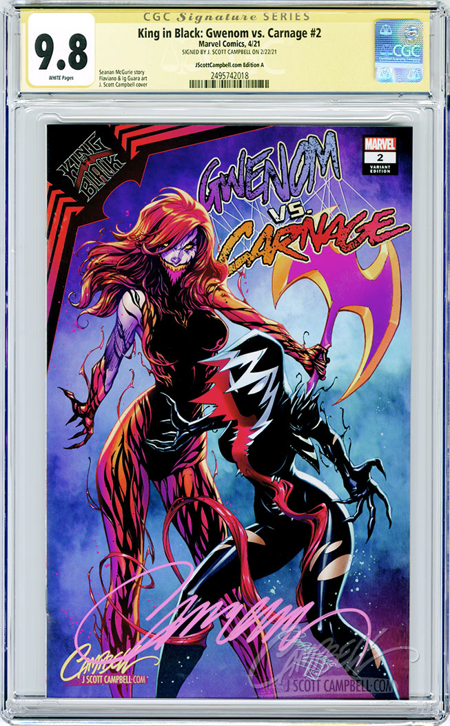CGC 9.8 SS King in Black: Gwenom vs Carnage #2 JSC EXCLUSIVE cover A