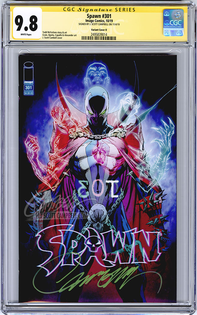 CGC 9.8 SS Spawn #301 cover O 'trade dress' JSC