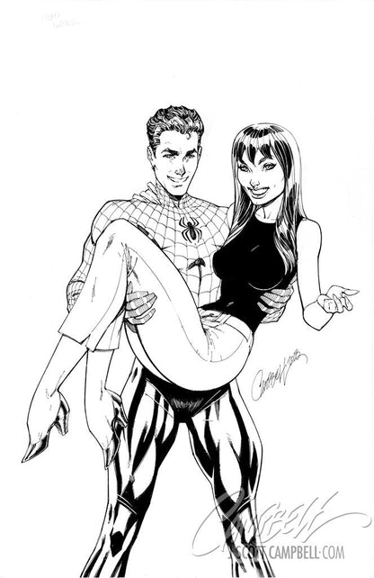 Original Art: ASM #2 cover D 'MJ and Spider-Man Retro'