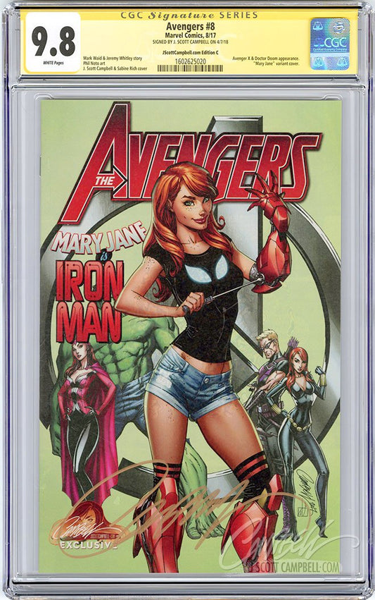 CGC 9.8 SS Avengers #8 cover C JSC