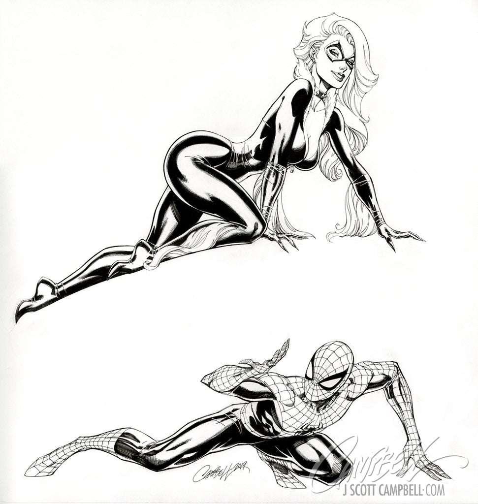 Original Art: Black Cat #1 "Black Cat + Spider-Man" Retailer Exclusive Cover