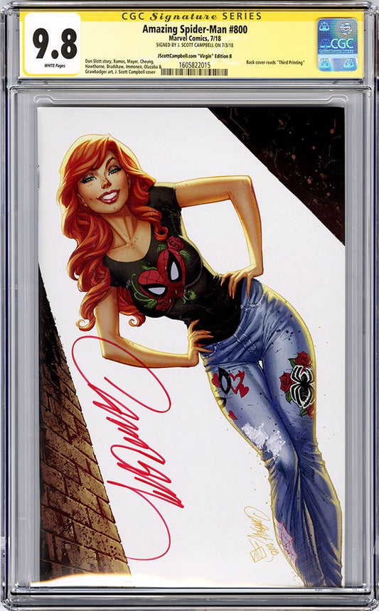 CGC 9.8 SS Amazing-Spider Man #800 'virgin' JSC cover B