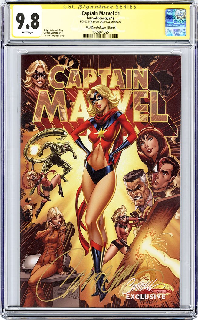 CGC 9.8 SS Captain Marvel #1 JSC cover C
