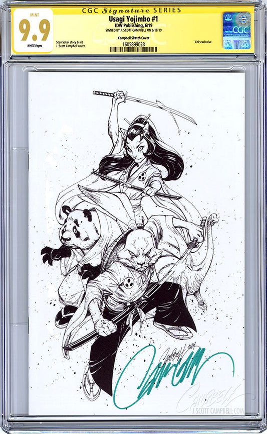 CGC **9.9** SS Usagi Yojimbo #1 cover B J. Scott Campbell