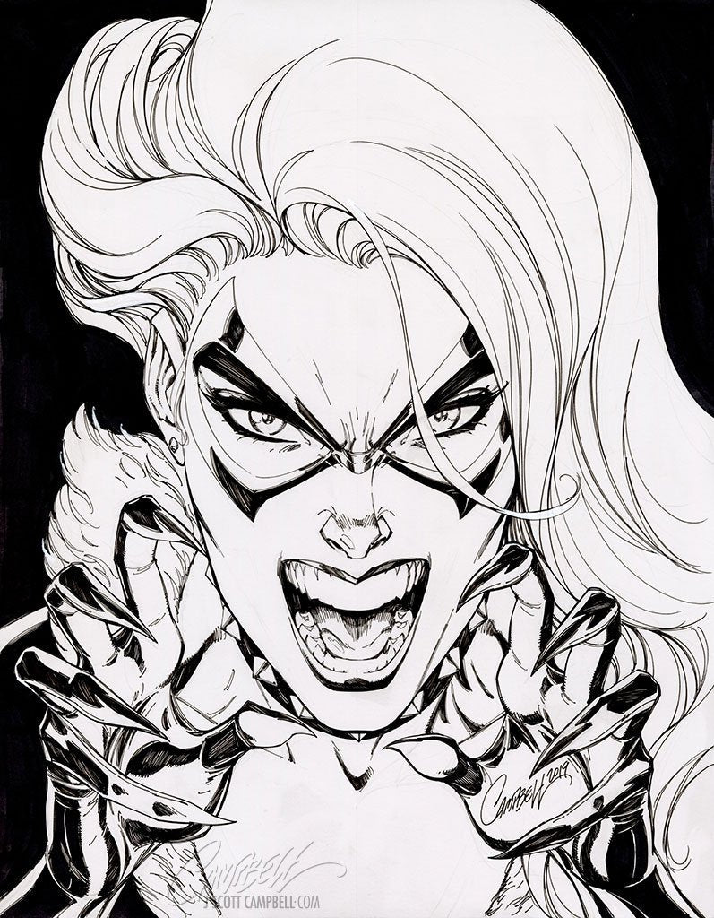 Original Art: Black Cat #6 Retail Cover