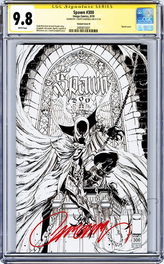 CGC 9.8 SS Spawn #300 cover N 'bw' JSC
